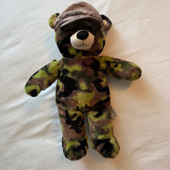 Build-A-Bear Workshop Other - Build-A-Bear Camo Teddy Bear with Digital Camouflage Hat Military Plush 16 inch